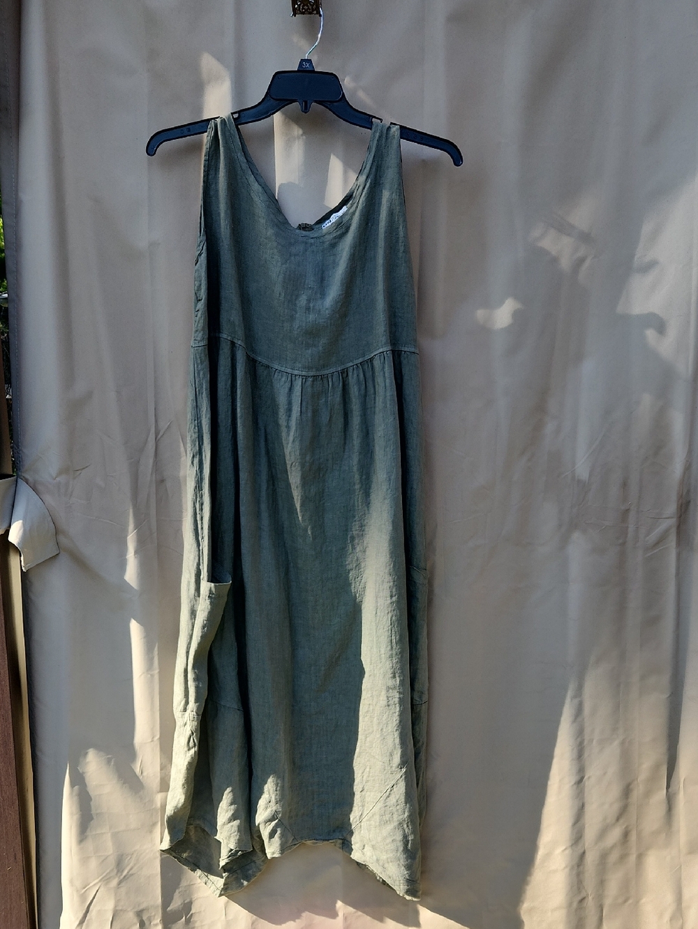 Sleeveless Sage Green Linen Jumpsuit